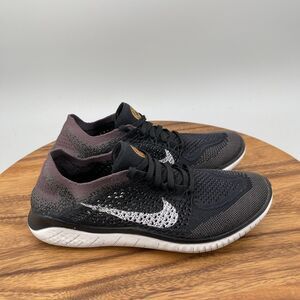 Nike Free RN Flyknit Shoes Womens Size 8.5 Black Running Comfort Walking Sneaker